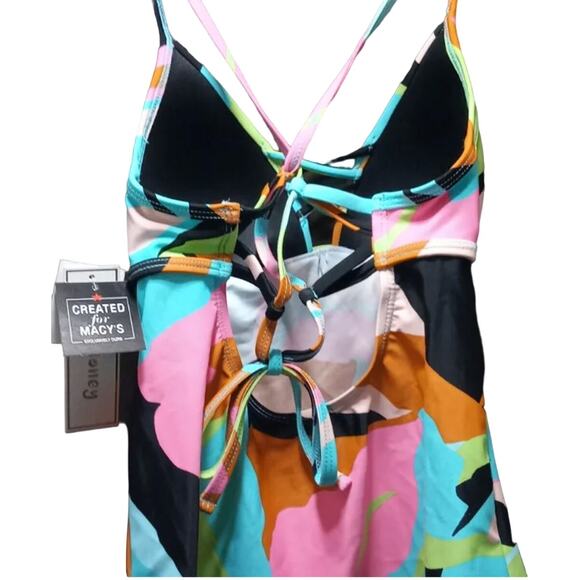 Hula Honey Womens Juniors V-Neck Printed Tankini Swim Top Small NWT - Picture 5 of 5